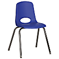 ECR4Kids® School Stack Chairs, 18" Seat Height, Blue/Chrome Legs, Pack Of 5