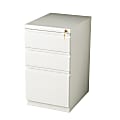 WorkPro® 20”D Vertical 3-Drawer Mobile Pedestal File Cabinet, Metal, White