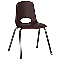 ECR4Kids® School Stack Chairs, 18" Seat Height, Burgundy/Chrome Legs, Pack Of 5