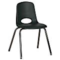 ECR4Kids® School Stack Chairs, 18" Seat Height, Hunter Green/Chrome Legs, Pack Of 5