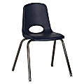 ECR4Kids® School Stack Chairs, 18" Seat Height, Navy/Chrome Legs, Pack Of 5