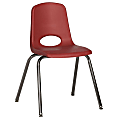 ECR4Kids® School Stack Chairs, 18" Seat Height, Red/Chrome Legs, Pack Of 5