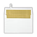 LUX Invitation Envelopes, A9, Peel & Press Closure, Gold/White, Pack Of 50