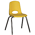 ECR4Kids® School Stack Chairs, 18" Seat Height, Yellow/Chrome Legs, Pack Of 5