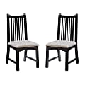 Linon Betsy Faux Leather Side Chairs, Beige/Black, Set Of 2 Chairs