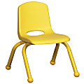 ECR4Kids® School Stack Chairs, 10" Seat Height, Yellow, Pack Of 6