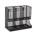 Mind Reader Network Collection 2Tier 6 Compartment Coffee Cup and Condiment Organizer, 11-1/4"H x 6-129/20"W x 13"D, Black