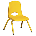 ECR4Kids® School Stack Chairs, 12" Seat Height, Yellow, Pack Of 6