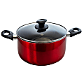 Oster Merrion Nonstick Aluminum Dutch Oven With Glass Lid, 3.2 Qt, Red