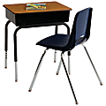 ECR4Kids® Adjustable Height Open Front Desk, 24"W x 18"D, Oak, Pack Of 2