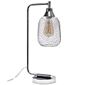 Elegant Designs Industrial Mesh Wire Desk Lamp With LED Bulb, 19"H, Chrome 1 thumbnail image