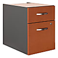 Bush Business Furniture Components 20-1/6"D Vertical 2-Drawer 3/4 Pedestal Cabinet, Auburn Maple, Premium Installation