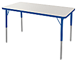 Marco Group 24" x 48" Activity Table, Rectangular, 21 - 30"H, Gray Glace/Blue