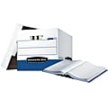 Bankers Box® Printout Data Pak Storage Boxes With Lift-Off Lids, Letter/Legal Size, 13" x 13 3/4" x 17 3/4", White/Blue, Case Of 12 1 thumbnail image