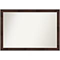 Amanti Art Narrow Non-Beveled Rectangle Framed Bathroom Wall Mirror, 27-1/4” x 39-1/4”, Wildwood Brown