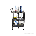 Mind Reader 3-Tier Metal-Shelf Foldable Cart, 30 1/4”H x 20”W x 16 1/2”D, Black 1 thumbnail image