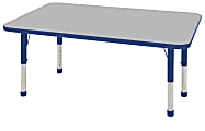 ECR4KIDS® Adjustable Rectangle Activity Table, Chunky Legs, 30"W x 48"D, Gray/Blue 1 thumbnail image
