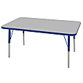 ECR4KIDS® Adjustable Rectangle Activity Table, Standard Legs, 30"W x 48"D, Gray/Blue