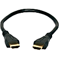 QVS 0.5-Meter High Speed HDMI UltraHD 4K with Ethernet Cable - First End: 1 x HDMI Male Digital Audio/Video - Second End: 1 x HDMI Male Digital Audio/Video - Supports up to 4096 x 2160 - Shielding - Gold Plated Contact