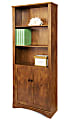 Realspace® Dawson 72"H 5-Shelf Bookcase With Doors, Brushed Maple