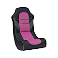 Linon Chatham Rocking Ergonomic Faux Leather High-Back Gaming Chair, Black/Pink