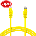 GearIT Snagless RJ-45 Computer LAN CAT5E Ethernet Patch Cables, 2', Yellow, Pack Of 24, 2CAT-YELLOW-24PK