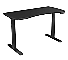 Loctek 55"W Height-Adjustable Desk, Black with Anti-Collision and Premium Curved top 