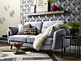 Elle Décor Chloe Mid-Century Modern Loveseat, Light Gray/Chestnut