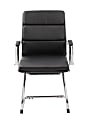 Boss Office Products CaressoftPlus™ Guest Chair, Black/Chrome