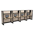 Cube Solutions Commercial-Grade Full-Height Call-Center Cubicle, Includes Integrated Power, Line of 4