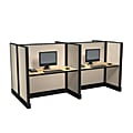 Cube Solutions Commercial-Grade Mid-Height Call-Center Cubicle, Includes Integrated Power, Pod of 4