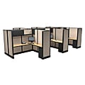 Cube Solutions Commercial-Grade Full-Height L-Shaped Junior Executive Cubicle, Includes Integrated Power, Pod of 6