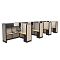 Cube Solutions Commercial-Grade Full-Height L-Shaped Junior Executive Cubicle, Includes Integrated Power, Line of 4
