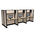 Cube Solutions Commercial-Grade Full-Height Call-Center Cubicle, Includes Integrated Power, Pod of 6