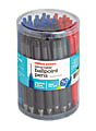 Office Depot® Brand Retractable Ballpoint Pens With Grips, Medium Point, 1.0 mm, Black/Blue/Red Barrels, Black/Blue/Red Inks, Pack Of 50 Pens