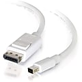 C2G 3ft 4K Mini DisplayPort to DisplayPort Cable - 4K 60Hz - White - M/M - DisplayPort/Mini DisplayPort for Notebook, Tablet, Monitor, Audio/Video Device - 3 ft - 1 x Mini DisplayPort Male Thunderbolt - 1 x DisplayPort Male Digital Audio/Video - White"""