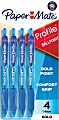 Paper Mate® Profile™ Retractable Ballpoint Pens, Bold Point, 1.4 mm, Translucent Barrel, Blue Ink, Pack Of 4 1 thumbnail image