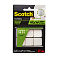 Scotch® Reclosable Fastener, 7/8" x 7/8", White, Pack Of 12