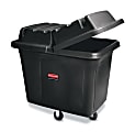 Rubbermaid 4614 Cube Truck - Trash can cart - 104.6 gal - wheels - medium-density polyethylene (MDPE) - black 1 thumbnail image