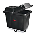 Rubbermaid 4614 Cube Truck - Trash can cart - 104.6 gal - wheels - medium-density polyethylene (MDPE) - black 1 thumbnail image