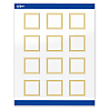 Avery® Print-To-The-Edge Labels & Sure Feed®, S00-DHT-PRWGP10, 2" x 2", Glossy White, Preprinted Multi-Lined Gold Border Design, Pack Of 120 1 thumbnail image
