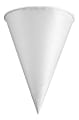 Konie Rolled Rim Paper Cone Cups - 200 / Pack - 4 fl oz - Cone - 5000 / Carton - White - Paper - Cold Drink, Beverage 1 thumbnail image