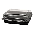 Dart® Creative Carryouts® Boxline™ Hinged Plastic Hot Deli Boxes, 6 1/4"W, Black/Clear, Carton Of 200 Containers 1 thumbnail image