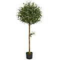 Nearly Natural Olive Topiary 60”H Artificial Tree With Pot, 60”H x 15”W x 15”D, Green 1 thumbnail image