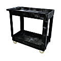 Rubbermaid® 2-Shelf Service/Utility Cart, 31 1/4"H x 16"W x 34"D, Black 1 thumbnail image