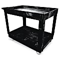 Rubbermaid® Commercial 2-Shelf Service/Utility Cart, 31 1/4"H x 24"W x 40"D, Black 1 thumbnail image