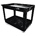 Rubbermaid® Commercial 2-Shelf Service/Utility Cart, 31 1/4"H x 24"W x 40"D, Black