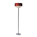 Elegant Designs Romazzino Floor Lamp, 61 1/2"H, Red Shade/Chrome Base