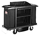 Rubbermaid Commercial Executive Full Size Housekeeping Cart - Traditional, Black - Plastic - 60" Length x 22" Width x 50" Height - Black 1 thumbnail image