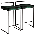 LumiSource Fuji Stacker Counter Stools, Green Seat/Black Frame, Set Of 2 Stools 1 thumbnail image